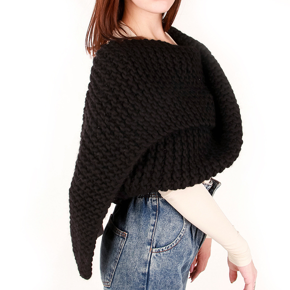 WOOL AND THE GANG BLACK SCARF | WOMENS SIZE 285X25 - Picture 2 of 4